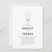 Minimalistische bruiloft met handen kaart (Voorkant)