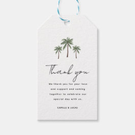 Minimalistische bruiloft met Palm Trees Cadeaulabel