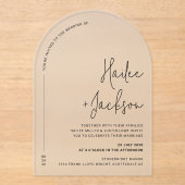 Minimalistische bruiloft Modern eenvoudig luxe ont Acryl Uitnodigingen (Voorkant)