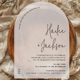 Minimalistische bruiloft Modern eenvoudig luxe ont Acryl Uitnodigingen