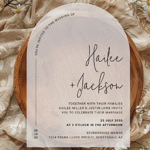 Minimalistische bruiloft Modern eenvoudig luxe ont Acryl Uitnodigingen