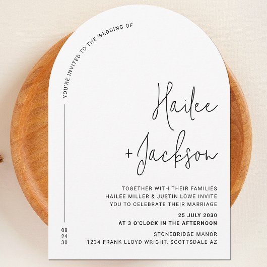 Minimalistische bruiloft Modern Stijlvol Eenvoudig Kaart