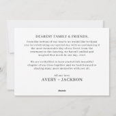 Minimalistische bruiloft Moderne bruiloft Foto Dan Feestdagenkaart (Achterkant)