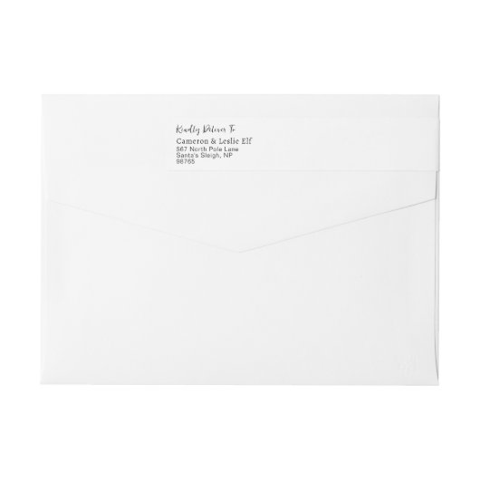 Minimalistische bruiloft moderne kalligrafie gast (Achterkant)