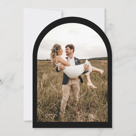 Minimalistische bruiloft moderne stijlvolle eenvou kaart (Achterkant)