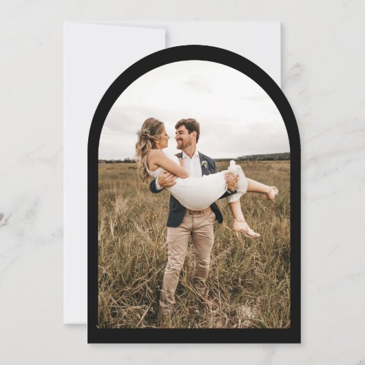 Minimalistische bruiloft moderne stijlvolle eenvou kaart (Achterkant)