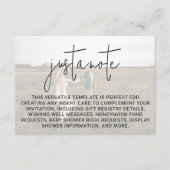 Minimalistische bruiloft moderne stijlvolle foto o informatiekaartje (Voorkant)