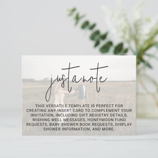 Minimalistische bruiloft moderne stijlvolle foto o informatiekaartje (Staand voorkant)