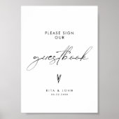 Minimalistische bruiloft Onderteken ons gastenboek Poster (Voorkant)