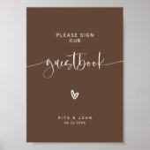 Minimalistische bruiloft Onderteken ons gastenboek Poster (Voorkant)