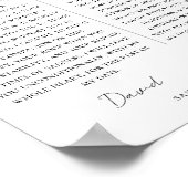 Minimalistische bruiloft Onze geloften met Elegant Poster (Hoek)