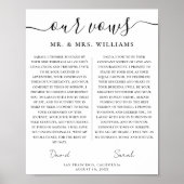 Minimalistische bruiloft Onze geloften met Elegant Poster (Voorkant)