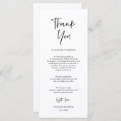 Minimalistische, bruiloft plaats instelling dank u programmakaart (Voorkant / Achterkant)