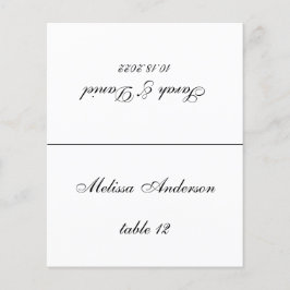 Minimalistische bruiloft-plaatskaart - Gedrukte ga