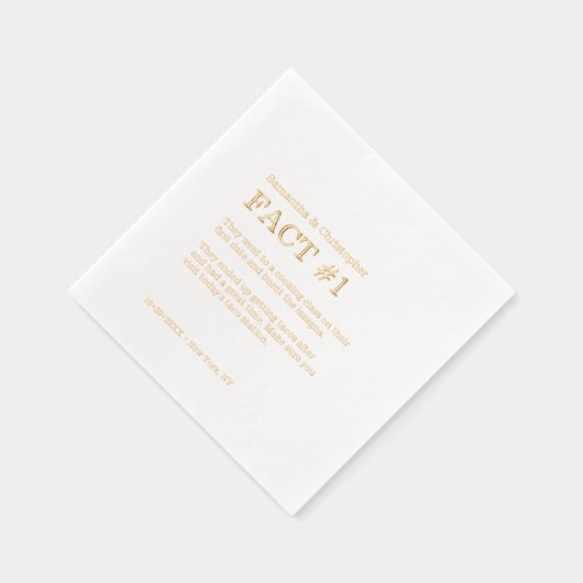 Minimalistische bruiloft plezier feit Custom goude Folie Servetten (Rechts)