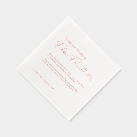 Minimalistische bruiloft plezier feit Custom Roos  Folie Servetten (Rechts)