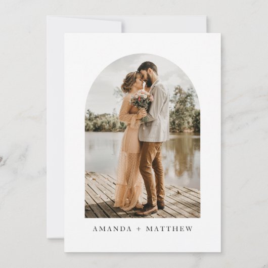 Minimalistische bruiloft - post bruiloft kaart (Achterkant)