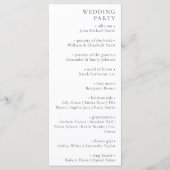 Minimalistische bruiloft programmakaart (Achterkant)