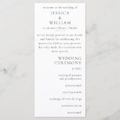 Minimalistische bruiloft programmakaart (Voorkant)