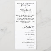 Minimalistische bruiloft programmakaart (Voorkant)