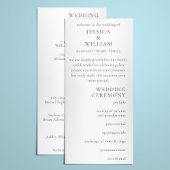 Minimalistische bruiloft programmakaart
