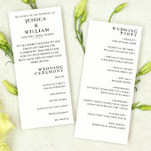 Minimalistische bruiloft programmakaart