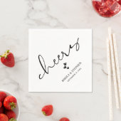 Minimalistische bruiloft proost cocktail servet (Insitu)