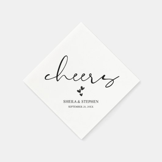 Minimalistische bruiloft proost cocktail servet (Hoek)