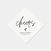 Minimalistische bruiloft proost cocktail servet (Hoek)