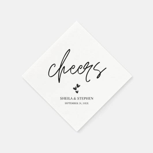 Minimalistische bruiloft proost cocktail servet (Hoek)