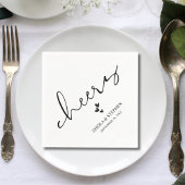 Minimalistische bruiloft proost cocktail servet