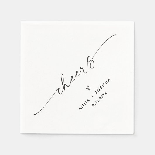 Minimalistische bruiloft proost cocktail servet (Voorkant)