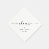 Minimalistische bruiloft proost cocktail servet (Hoek)