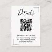 Minimalistische Bruiloft QR Code Behuizing Kaarten (Voorkant)