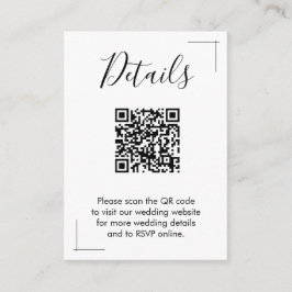 Minimalistische Bruiloft QR Code Behuizing Kaarten