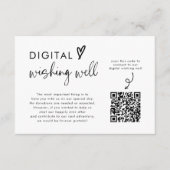 Minimalistische Bruiloft QR Code Digital Wishing W Informatiekaartje (Voorkant)