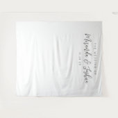 Minimalistische bruiloft receptie decor achtergron wandkleed (Voorkant (horizontaal))