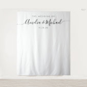 Minimalistische bruiloft receptie decor achtergron wandkleed (Voorkant)