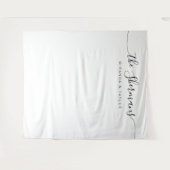 Minimalistische bruiloft receptie decor achtergron wandkleed (Voorkant (horizontaal))