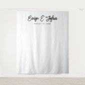 Minimalistische bruiloft receptie decor achtergron wandkleed (Voorkant)