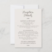 Minimalistische bruiloft receptie info met foto kaart (Voorkant)