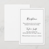 Minimalistische bruiloft receptie Kaart (Voorkant / Achterkant)