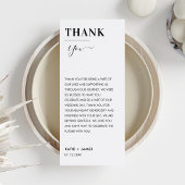 Minimalistische bruiloft repetitie bedankkaart kaart