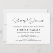 Minimalistische bruiloft repetitie diner uitnodigi kaart (Voorkant)