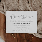 Minimalistische bruiloft repetitie diner uitnodigi kaart