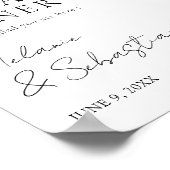 Minimalistische bruiloft repetitie diner welkom poster (Hoek)