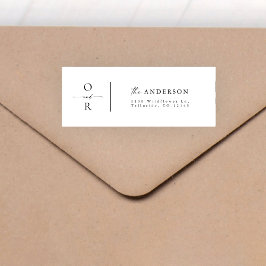 Minimalistische bruiloft retour adres label