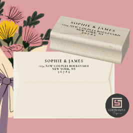 Minimalistische bruiloft retour adres Rubber stemp Rubberstempel