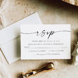 Minimalistische bruiloft RSVP Kaart