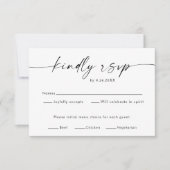 Minimalistische Bruiloft RSVP Kaart, 3.5x5" Reacti Bedankkaart (Voorkant)